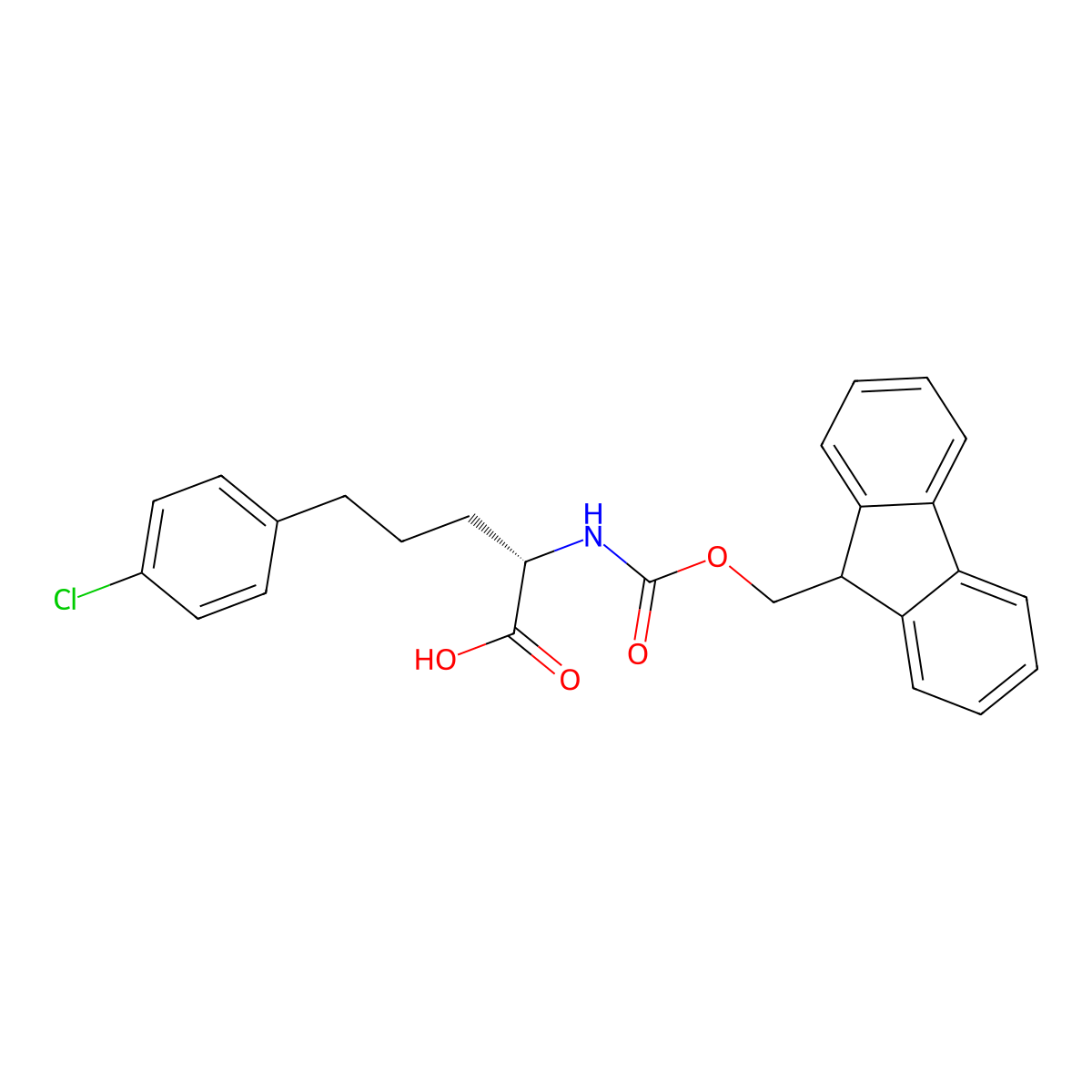 (S)-2-(Fmoc-amino)-5-(4-chlorophenyl)pentanoic acid molecular structure, CAS 2350151-88-9