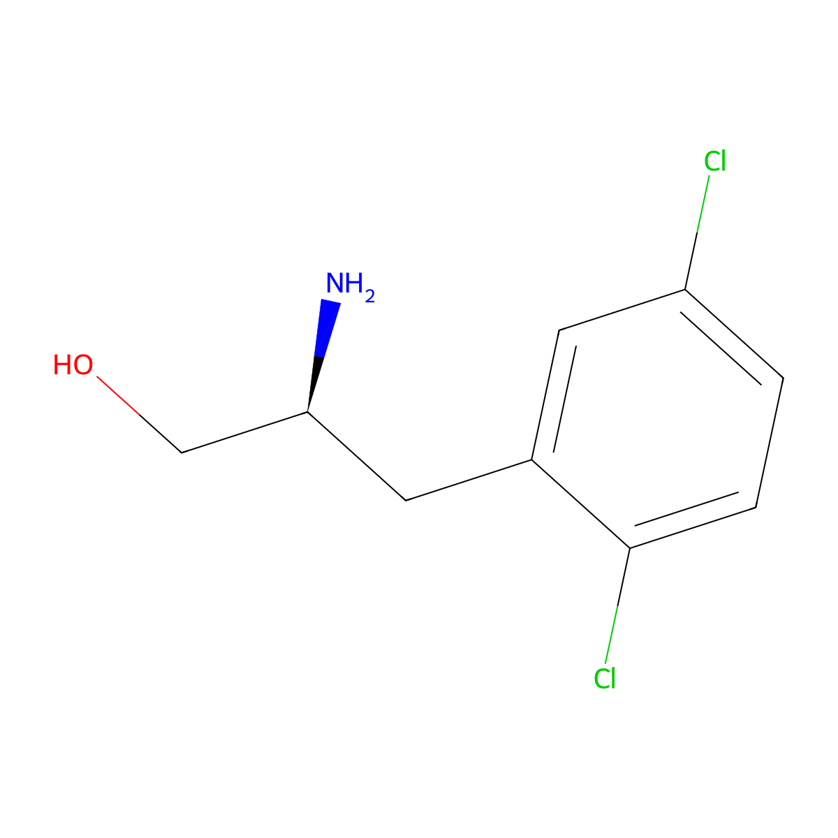(2S)-2-amino-3-(2,5-dichlorophenyl)propan-1-ol molecular structure, CAS 2350152-66-6