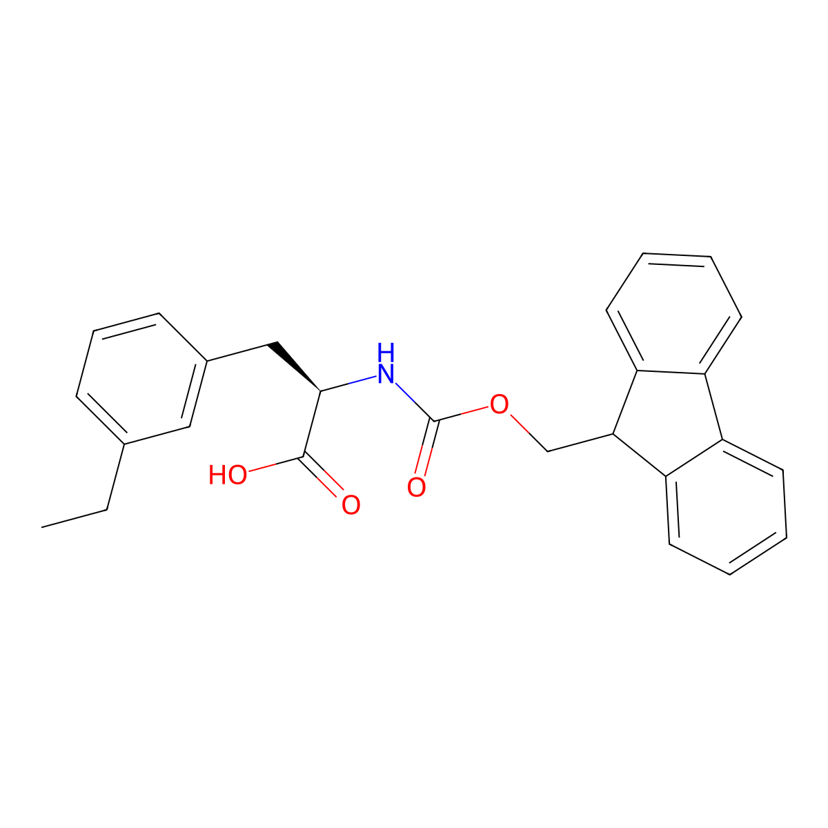 N-Fmoc-3-ethyl-D-phenylalanine molecular structure, CAS 2350155-91-6