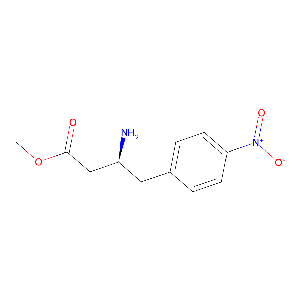 methyl (3S)-3-amino-4-(4-nitrophenyl)butanoate molecular structure, CAS 2350156-26-0