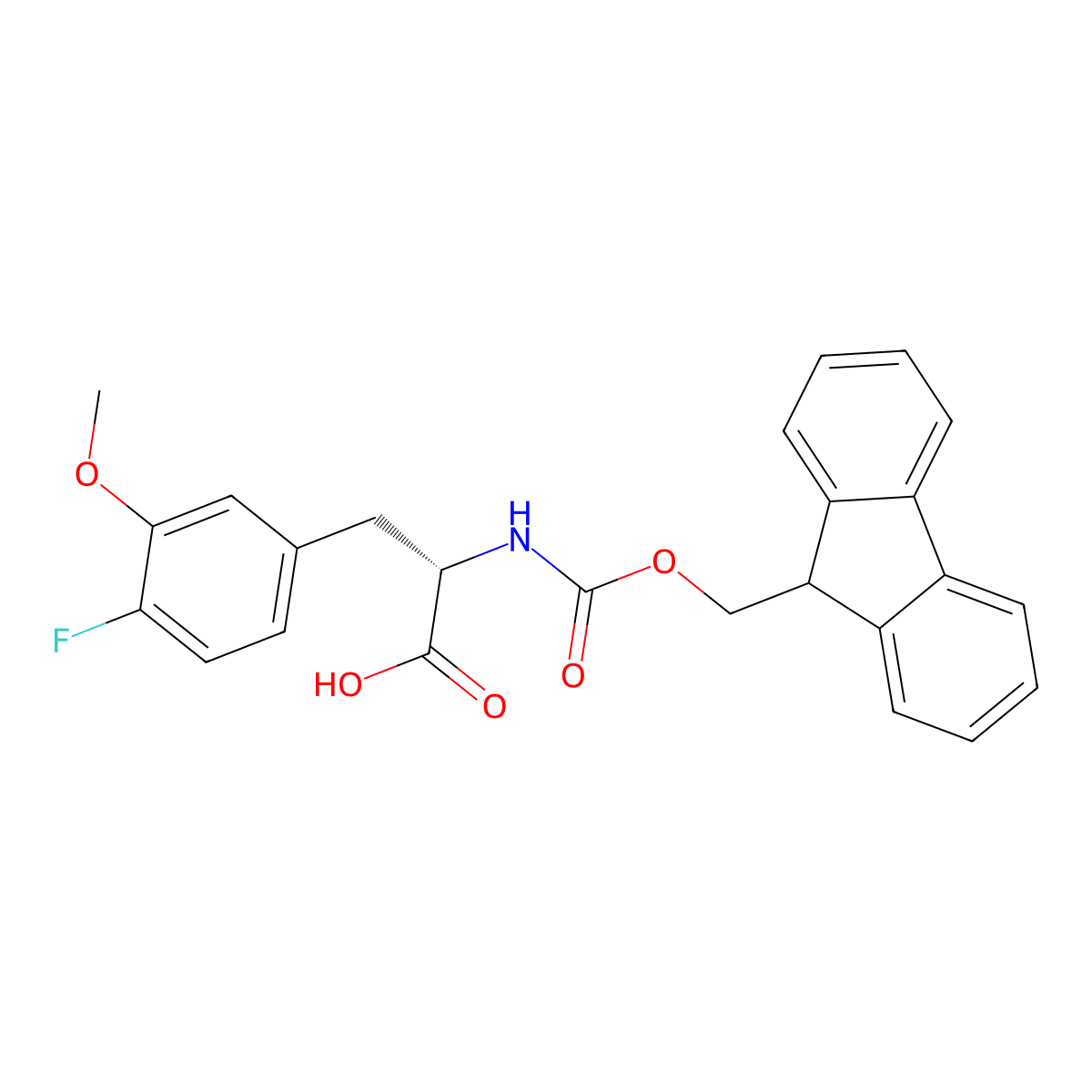 N-Fmoc-4-fluoro-3-methoxy-L-phenylalanine molecular structure, CAS 2350156-75-9