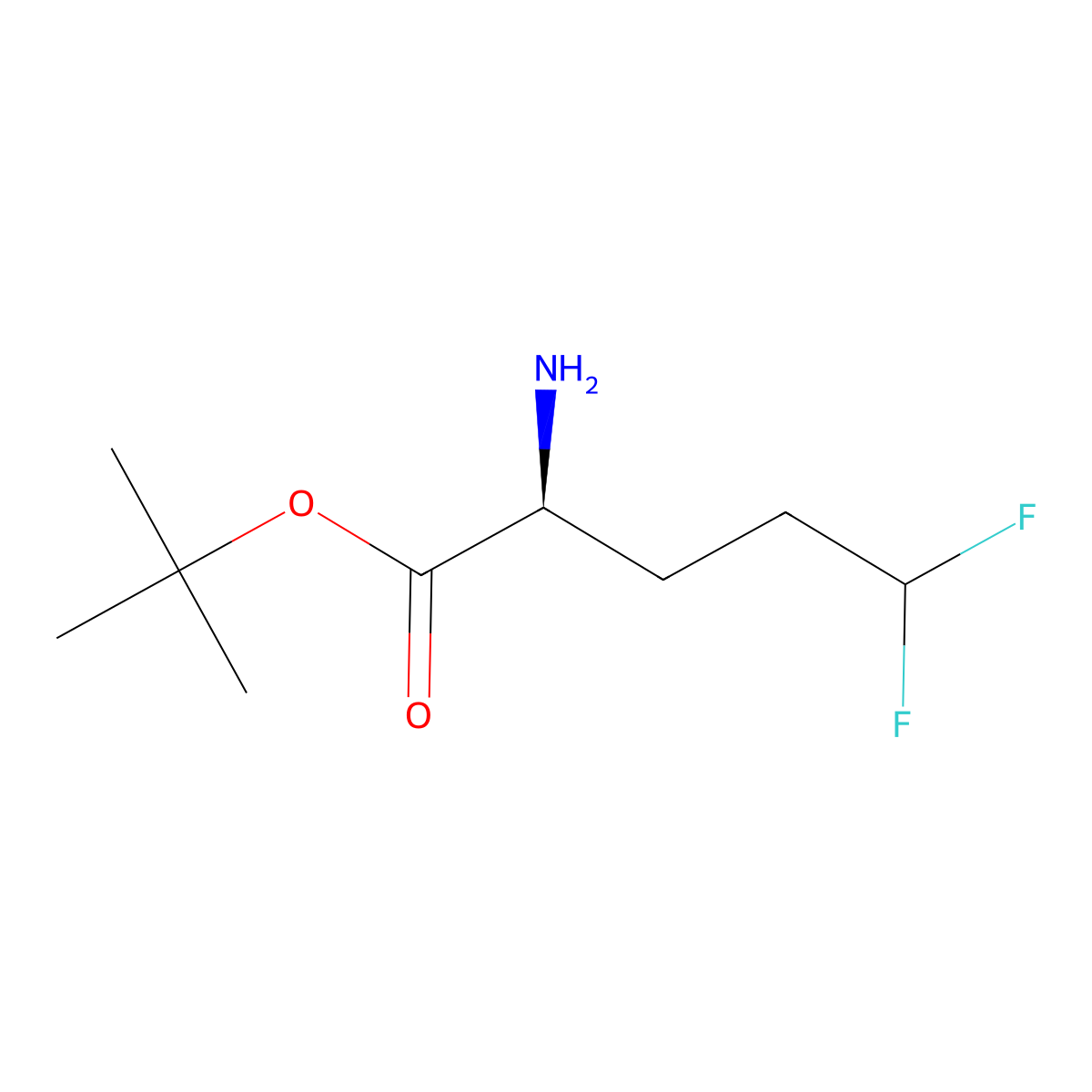 tert-butyl (2S)-2-amino-5,5-difluoropentanoate molecular structure, CAS 2350158-50-6