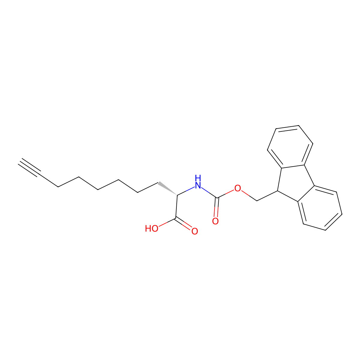 Fmoc-(S)-2-aminodec-9-ynoic acid molecular structure, CAS 2350160-50-6