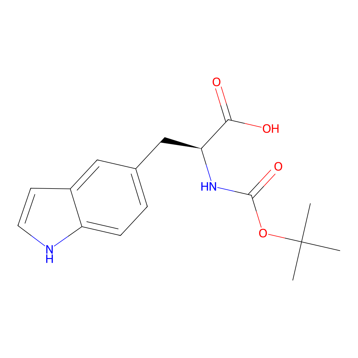 (S)-2-((Tert-butoxycarbonyl)amino)-3-(1H-indol-5-YL)propanoic acid molecular structure, CAS 2350169-91-2