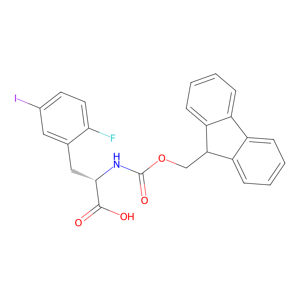 N-Fmoc-2-fluoro-5-iodo-L-phenylalanine molecular structure, CAS 2350170-78-2