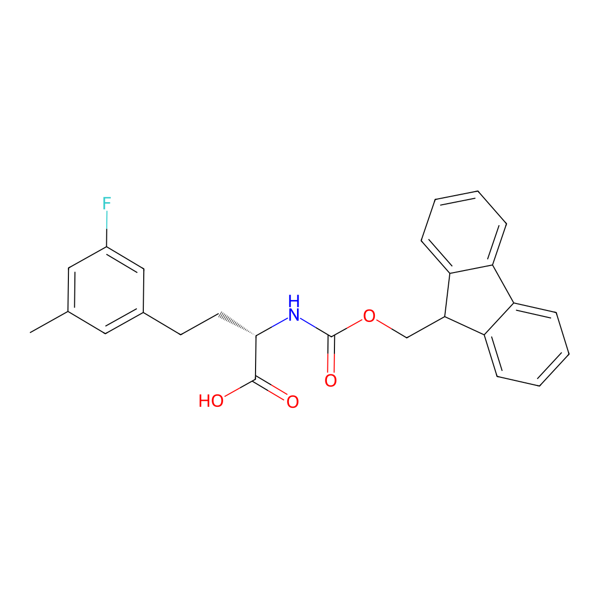 Fmoc-3-fluoro-5-methyl-L-homophenylalanine molecular structure, CAS 2350171-32-1