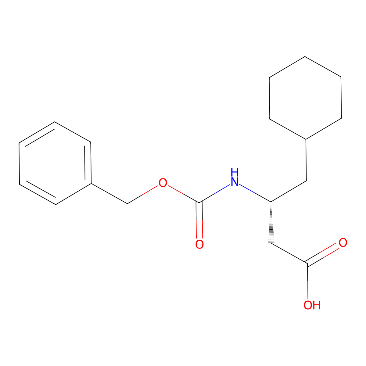 (3R)-3-{[(benzyloxy)carbonyl]amino}-4-cyclohexylbutanoic acid molecular structure, CAS 2350174-44-4