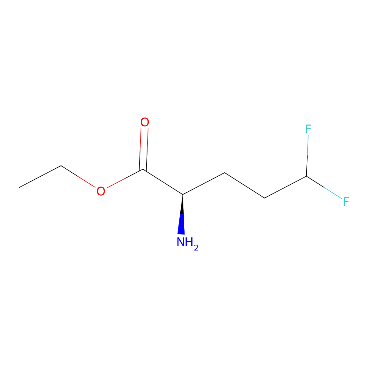 ethyl (2R)-2-amino-5,5-difluoropentanoate molecular structure, CAS 2350174-74-0