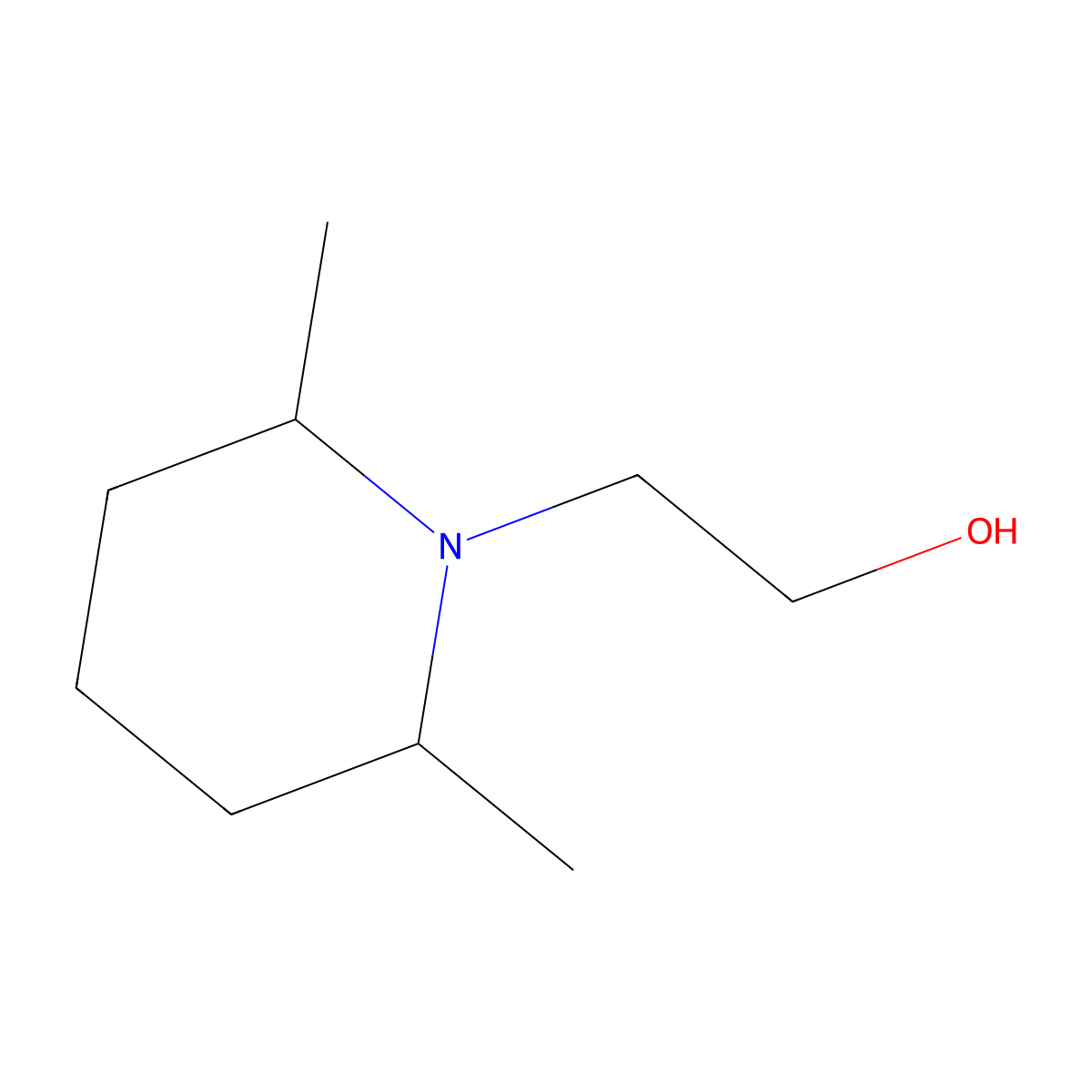 2-(2,6-Dimethylpiperidin-1-yl)ethanol molecular structure, CAS 23502-32-1