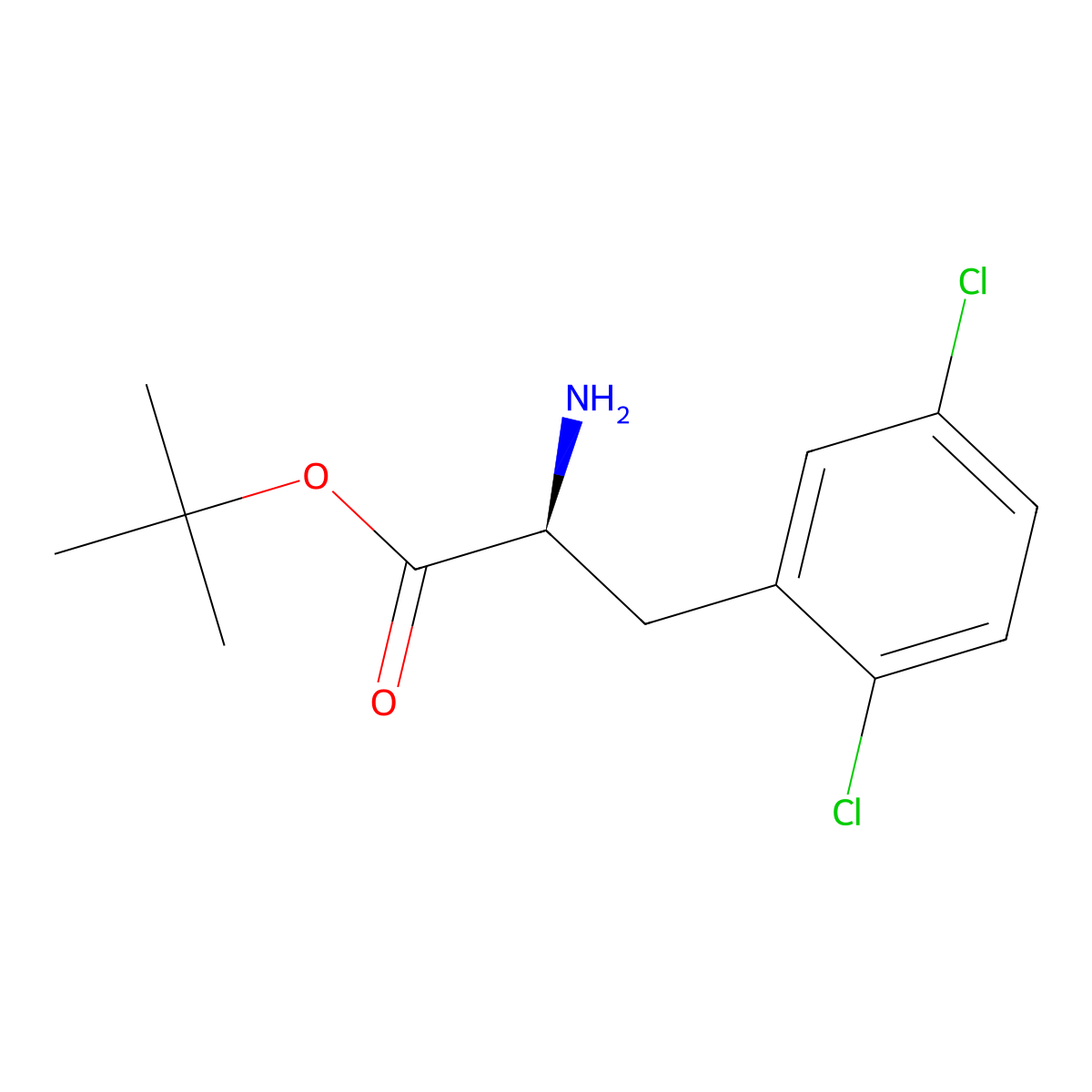 tert-butyl (2S)-2-amino-3-(2,5-dichlorophenyl)propanoate molecular structure, CAS 2350202-43-4