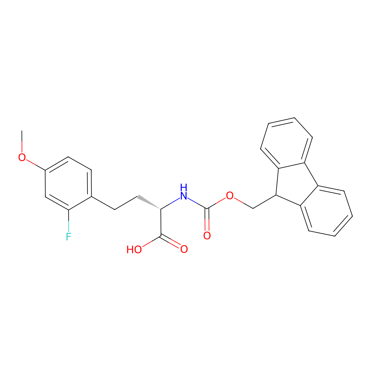 (S)-2-(Fmoc-amino)-4-(2-fluoro-4-methoxyphenyl)butanoic Acid molecular structure, CAS 2350213-76-0