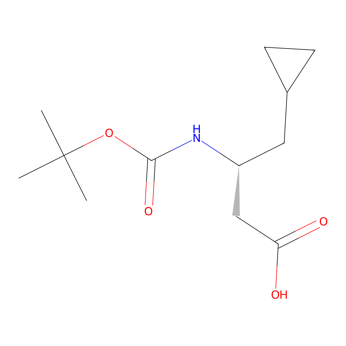 (3R)-3-{[(tert-butoxy)carbonyl]amino}-4-cyclopropylbutanoic acid molecular structure, CAS 2350214-47-8