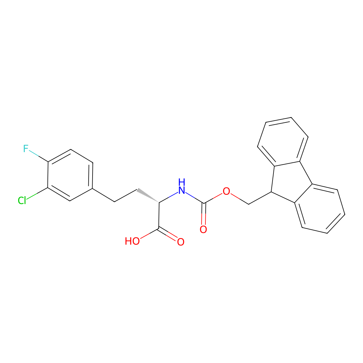 (S)-2-(Fmoc-amino)-4-(3-chloro-4-fluorophenyl)butanoic Acid molecular structure, CAS 2350248-70-1