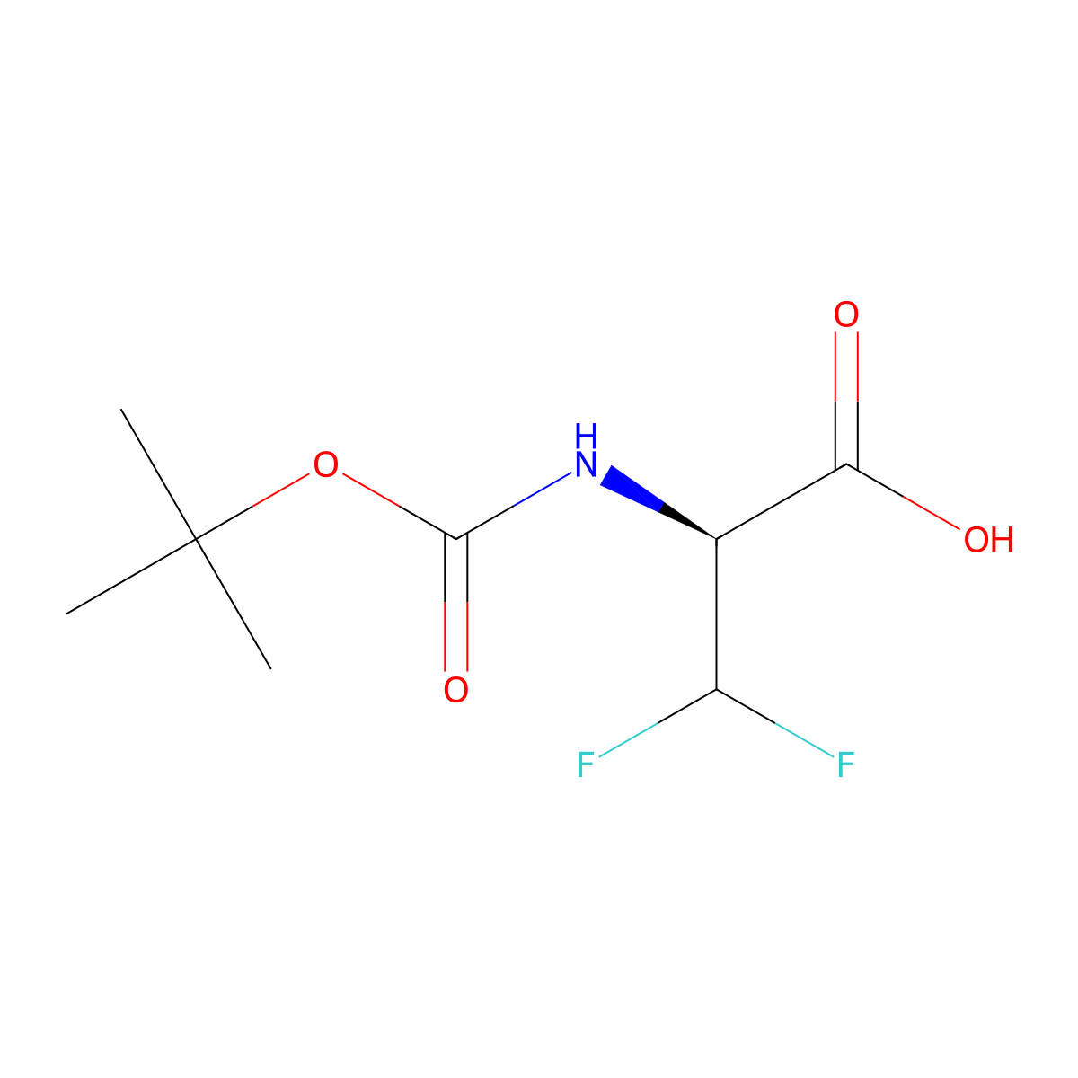 (2S)-2-{[(tert-butoxy)carbonyl]amino}-3,3-difluoropropanoic acid molecular structure, CAS 2350284-22-7