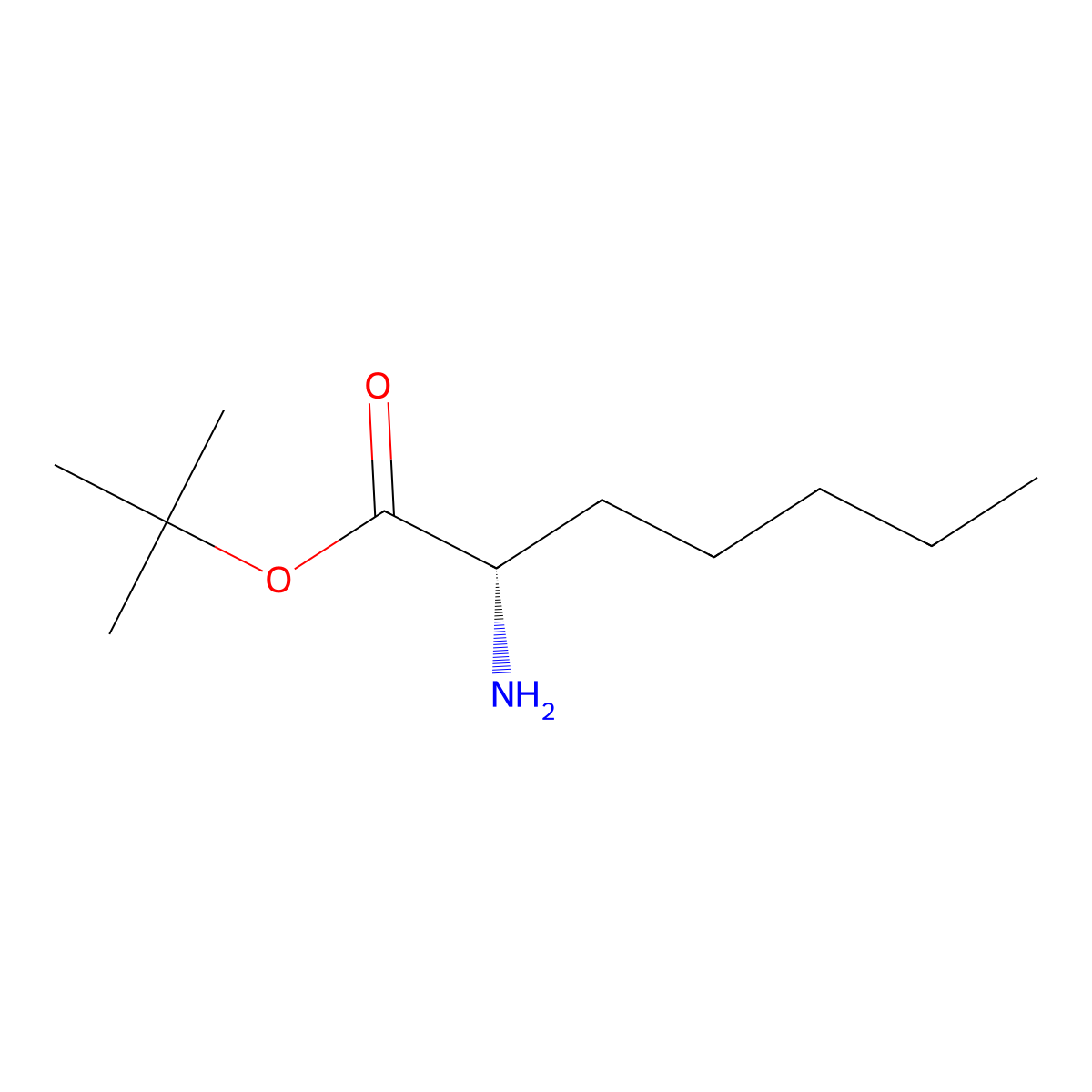 tert-butyl (2S)-2-aminoheptanoate molecular structure, CAS 2350286-25-6