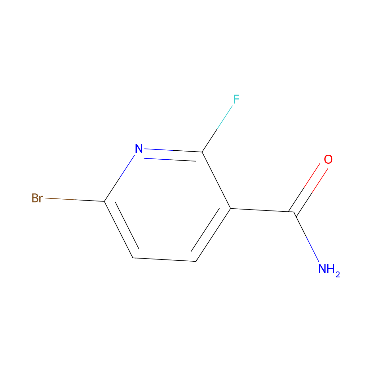 6-Bromo-2-fluoronicotinamide molecular structure, CAS 2350291-20-0