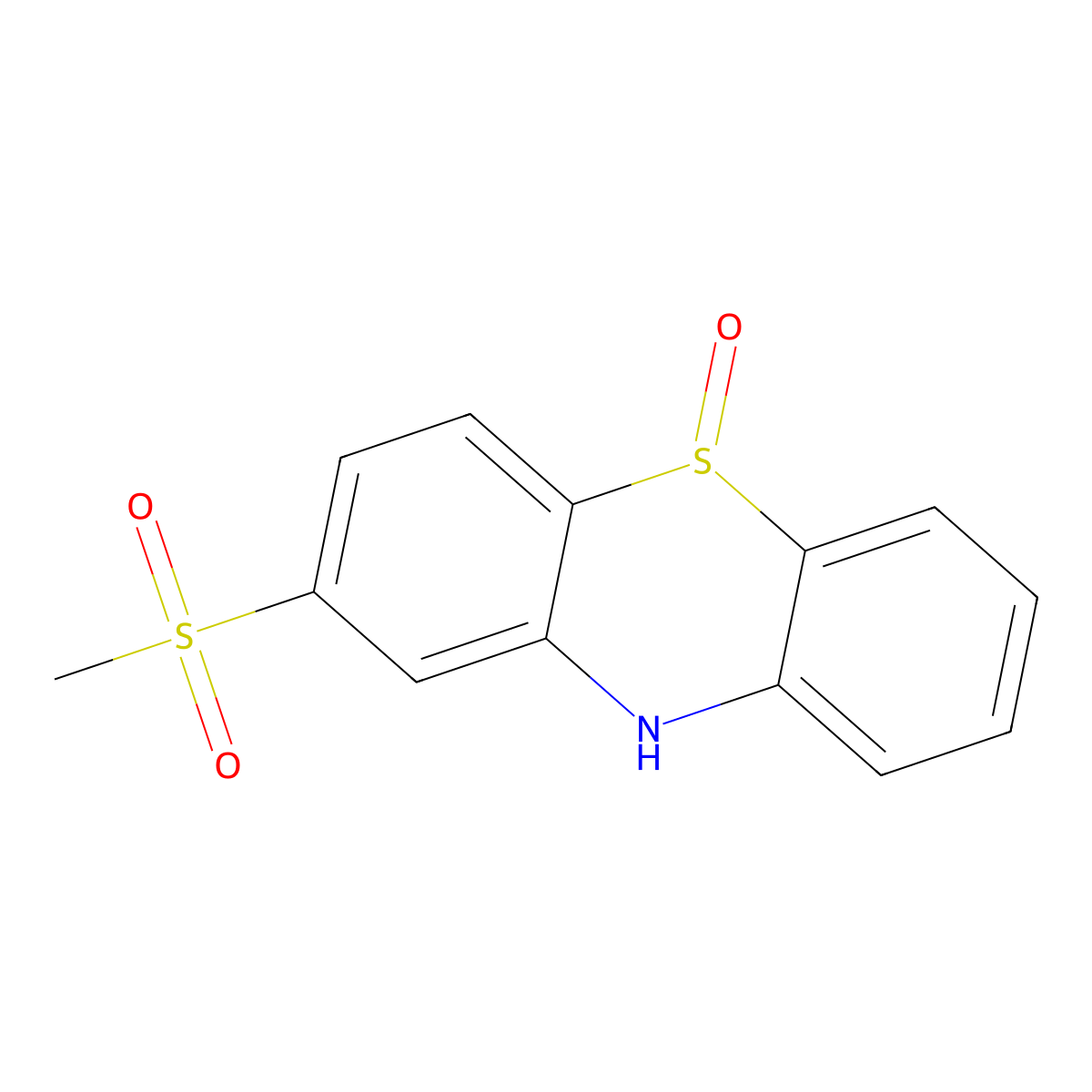 2-(Methylsulfonyl)-10H-phenothiazine 5-Oxide molecular structure, CAS 23503-67-5
