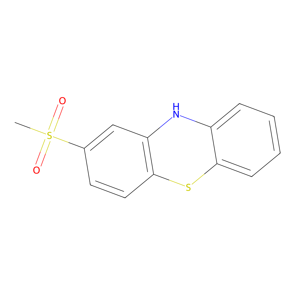2-(methylsulphonyl)-10H-phenothiazine molecular structure, CAS 23503-68-6