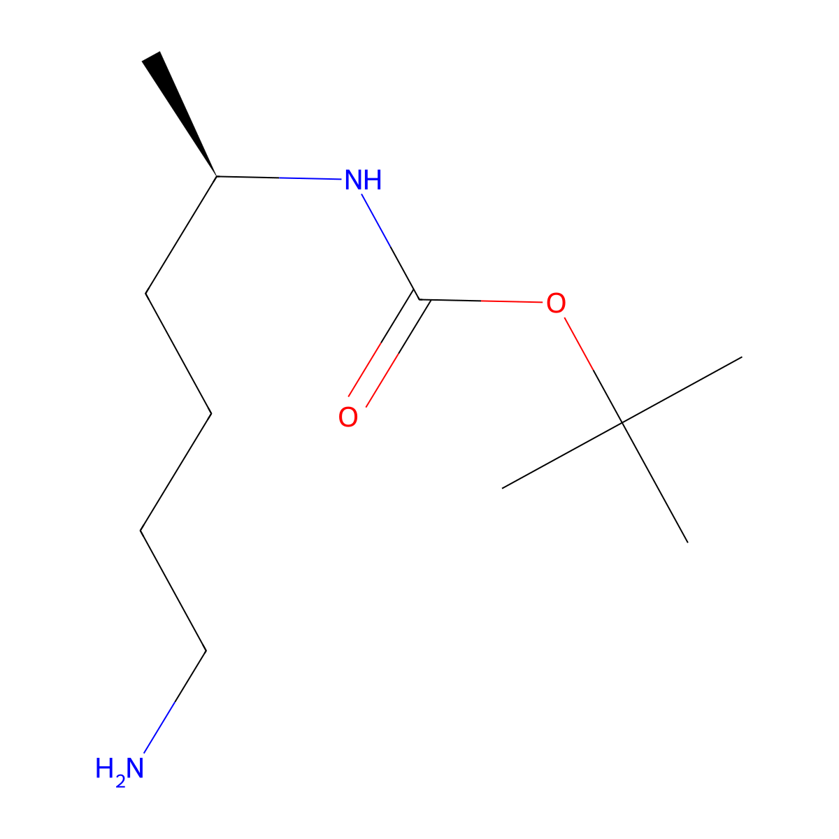 tert-butyl N-[(2R)-6-aminohexan-2-yl]carbamate molecular structure, CAS 2350310-00-6