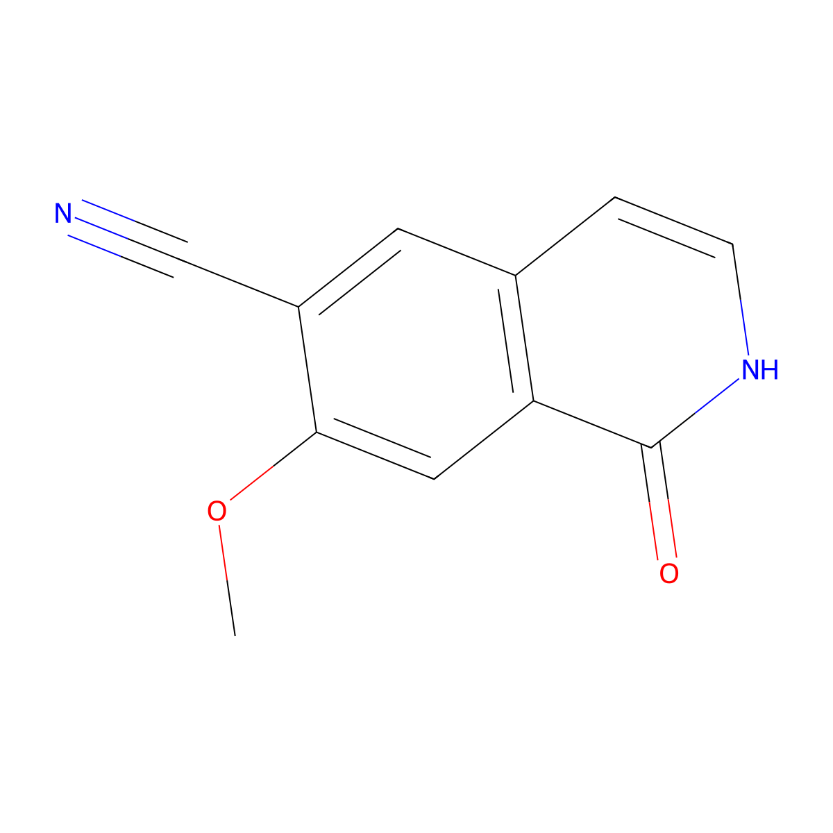 7-methoxy-1-oxo-2H-isoquinoline-6-carbonitrile molecular structure, CAS 2350323-59-8