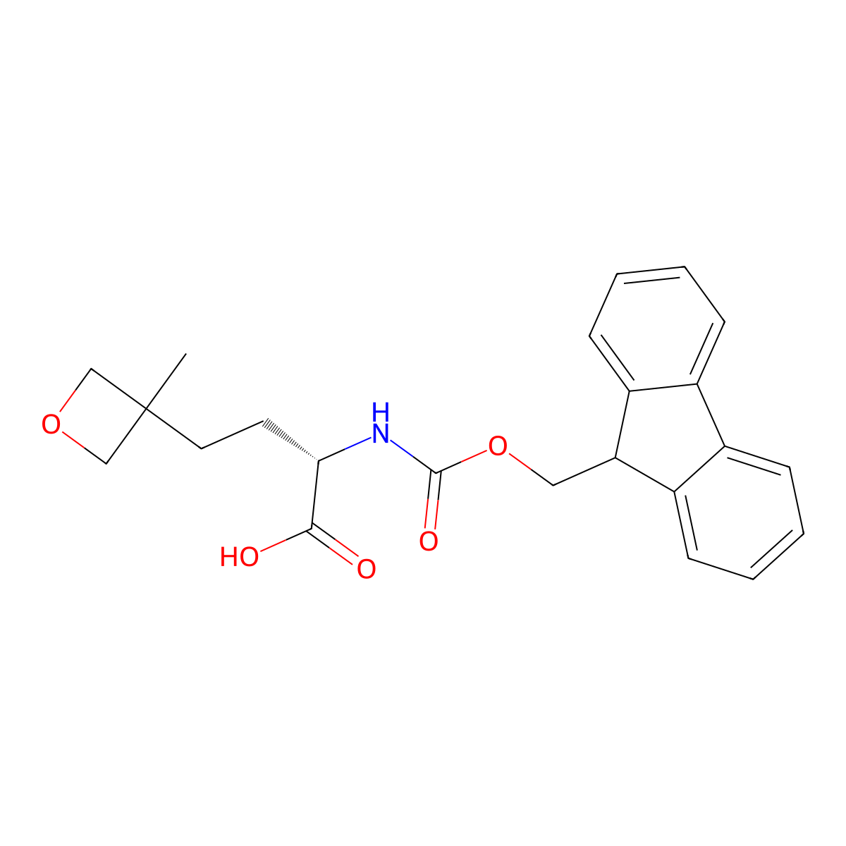 (S)-2-(Fmoc-amino)-4-(3-methyloxetan-3-yl)butanoic Acid molecular structure, CAS 2350332-18-0