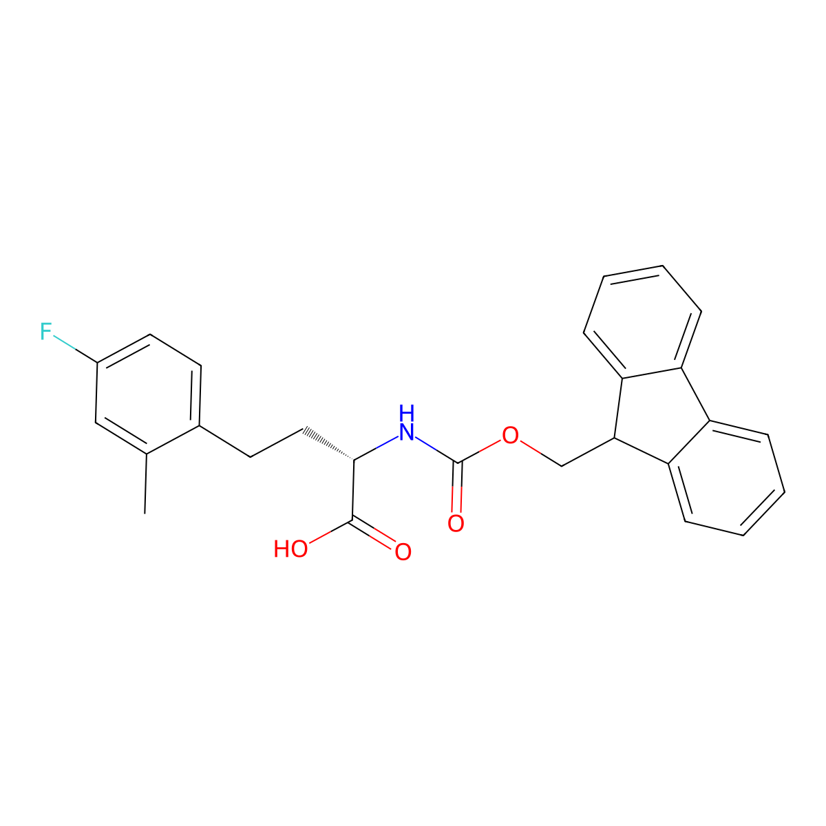 Fmoc-L-HomoPhe(4-F,2-Me)-OH molecular structure, CAS 2350337-94-7