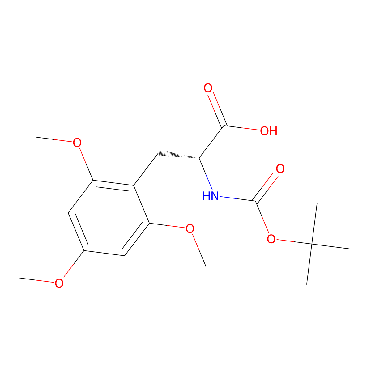 (2R)-2-{[(tert-butoxy)carbonyl]amino}-3-(2,4,6-trimethoxyphenyl)propanoic acid molecular structure, CAS 2350360-81-3