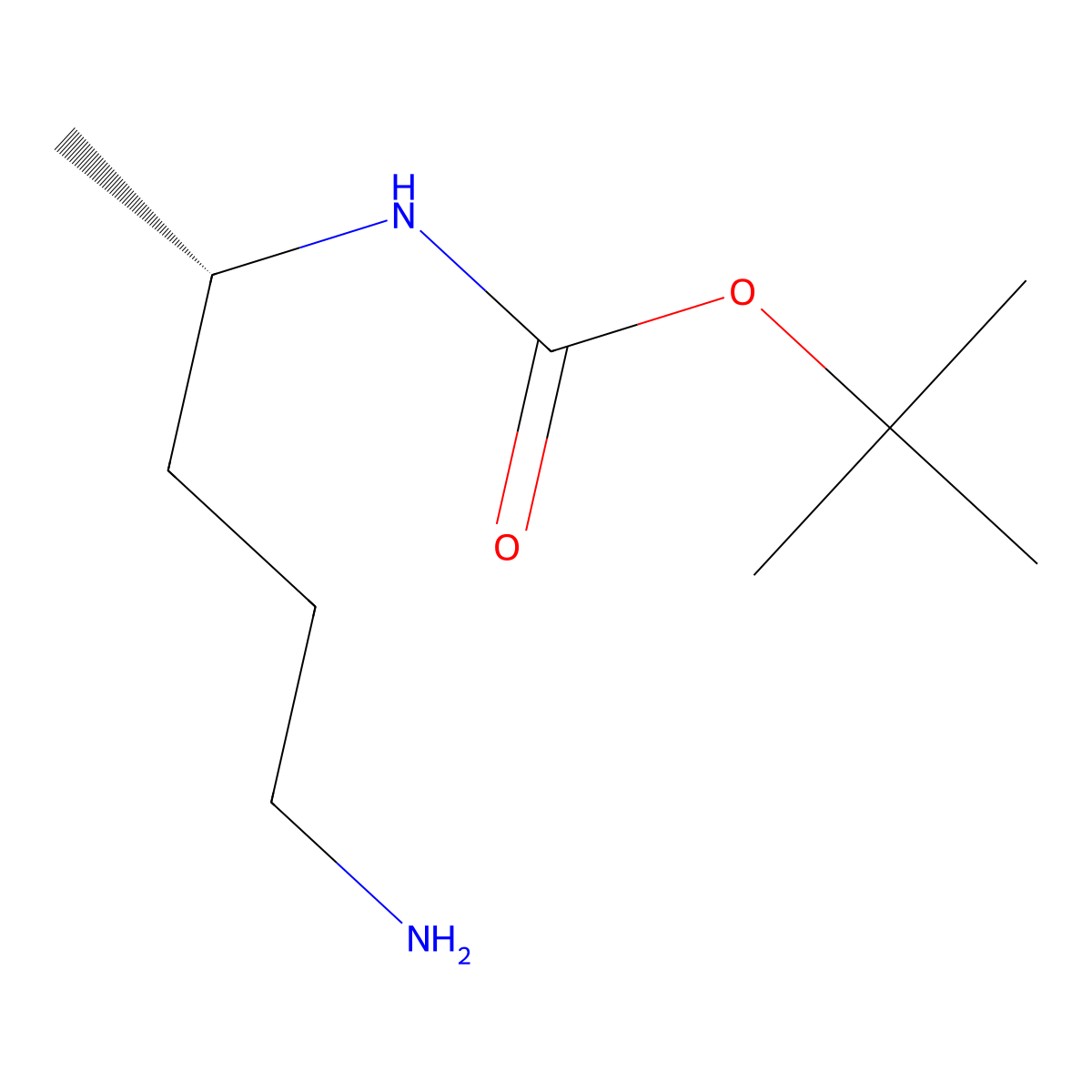 tert-butyl N-[(2S)-5-aminopentan-2-yl]carbamate molecular structure, CAS 2350383-72-9