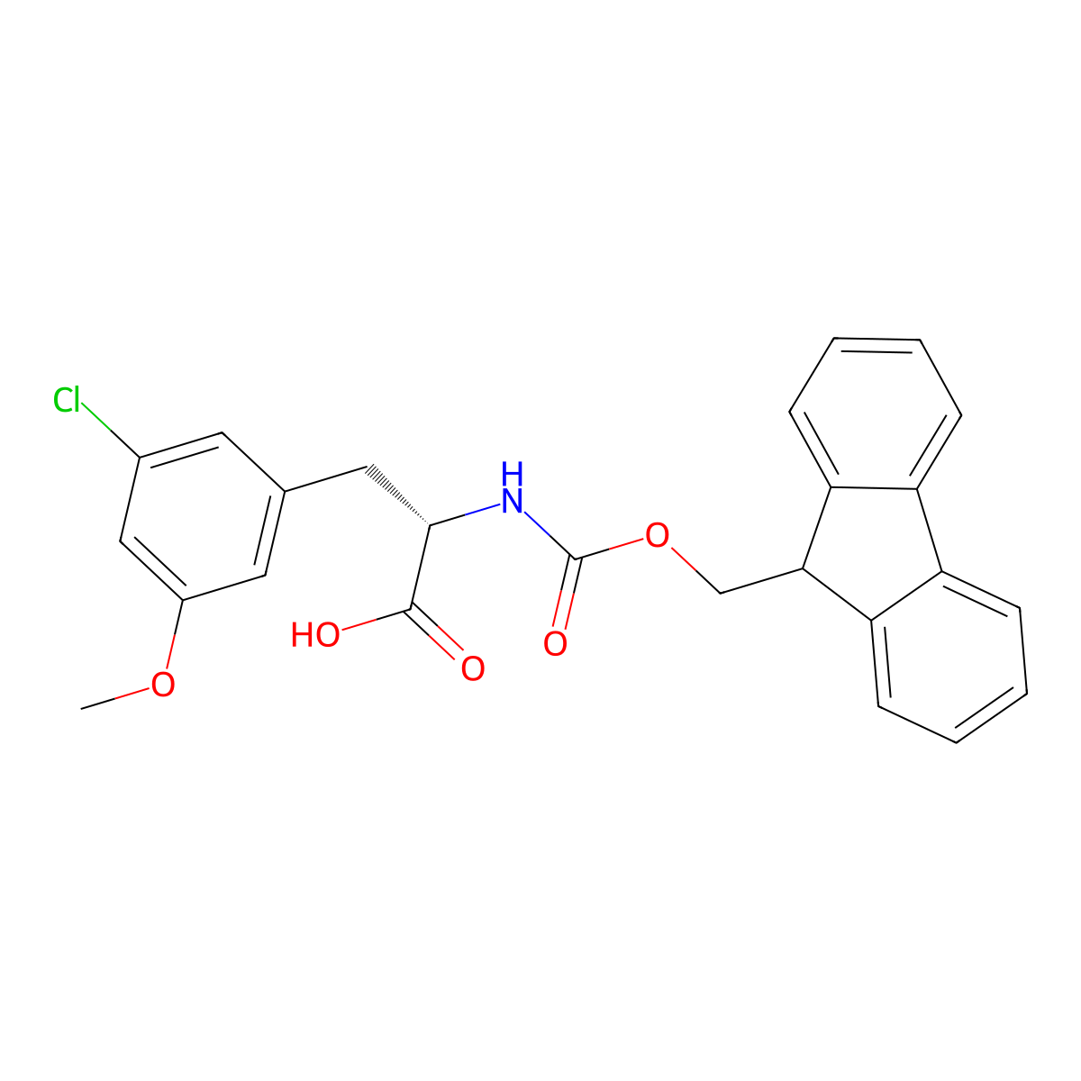 Fmoc-L-Phe(3-Cl,5-OMe)-OH molecular structure, CAS 2350386-43-3