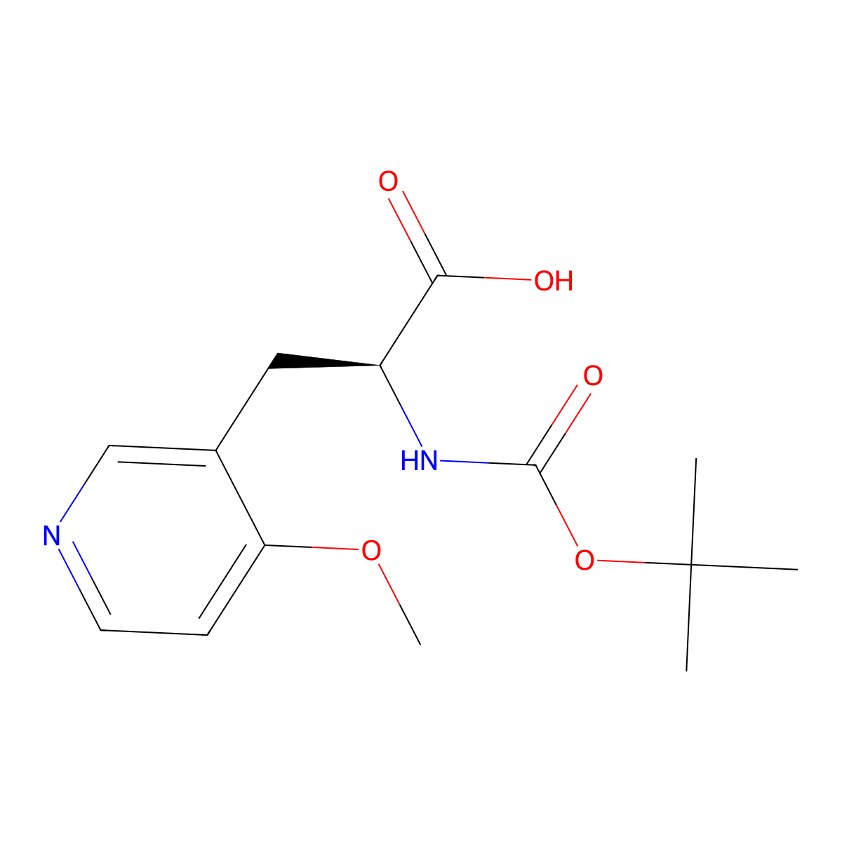 (S)-2-((tert-Butoxycarbonyl)amino)-3-(4-methoxypyridin-3-yl)propanoic acid molecular structure, CAS 2350395-56-9