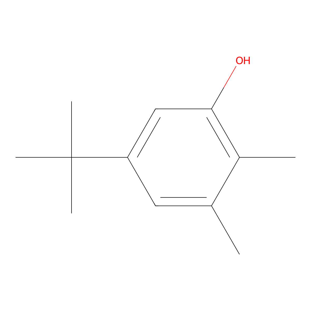 5-tert-Butyl-2,3-dimethylphenol molecular structure, CAS 23504-05-4