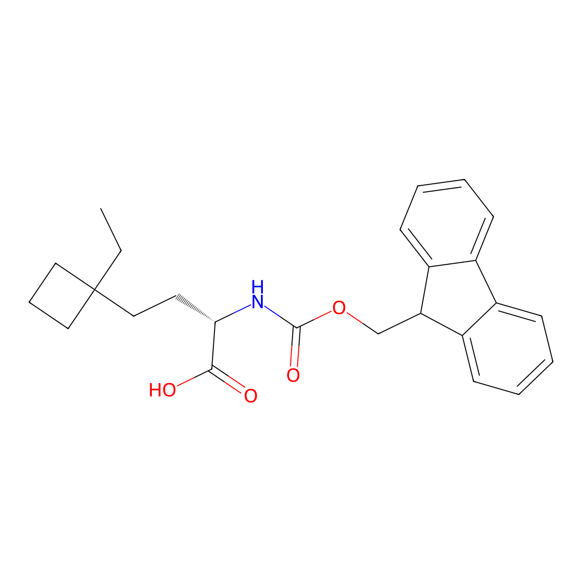 (S)-Fmoc-2-amino-4-(1-ethylcyclobutyl)butanoicacid molecular structure, CAS 2350400-29-0