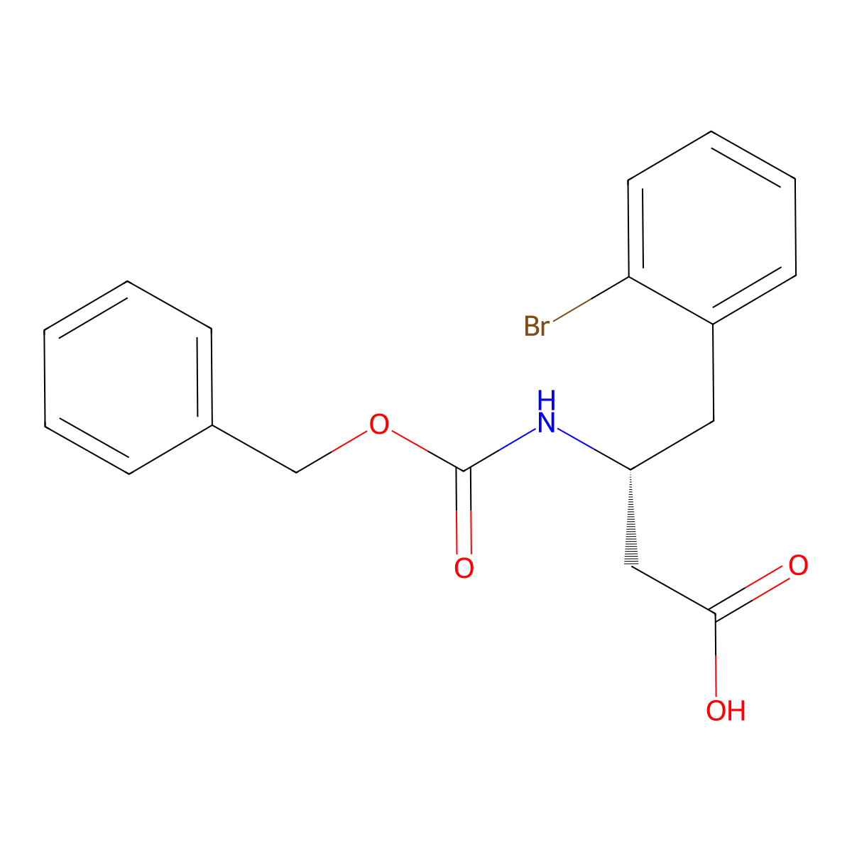 (3R)-3-{[(benzyloxy)carbonyl]amino}-4-(2-bromophenyl)butanoic acid molecular structure, CAS 2350424-26-7