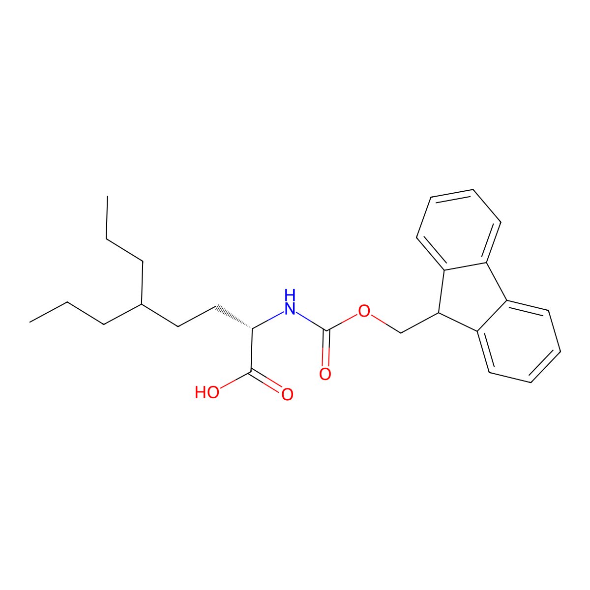 (S)-2-(Fmoc-amino)-5-propyloctanoic acid molecular structure, CAS 2350457-47-3