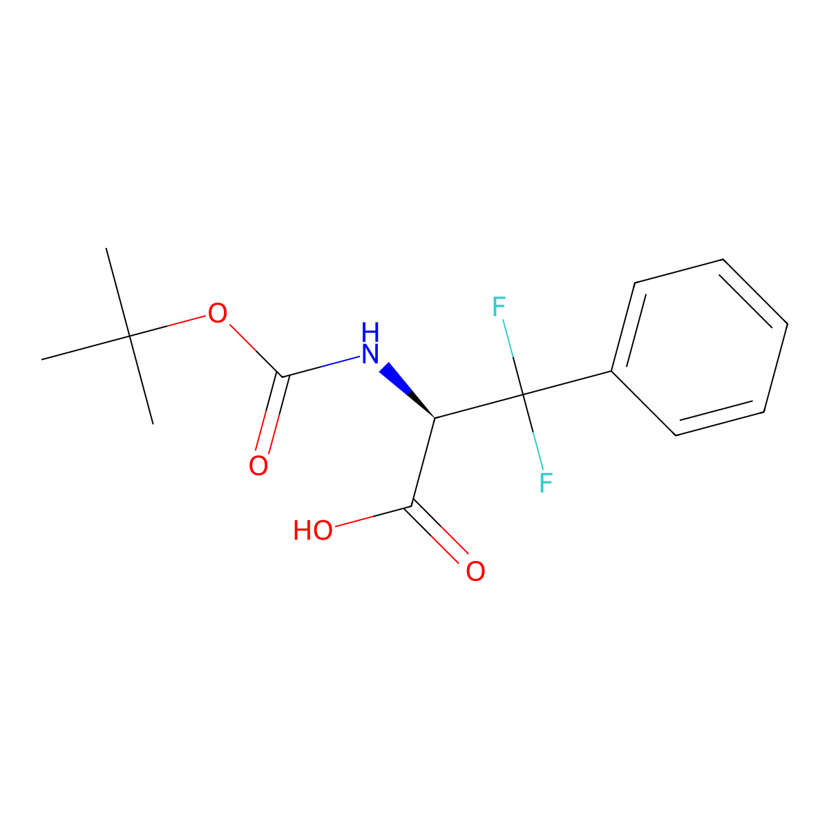 (2R)-2-{[(tert-butoxy)carbonyl]amino}-3,3-difluoro-3-phenylpropanoic acid molecular structure, CAS 2350459-62-8