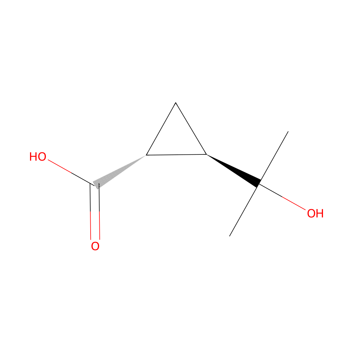 rac-(1R,2R)-2-(2-hydroxypropan-2-yl)cyclopropane-1-carboxylic acid molecular structure, CAS 2350512-26-2