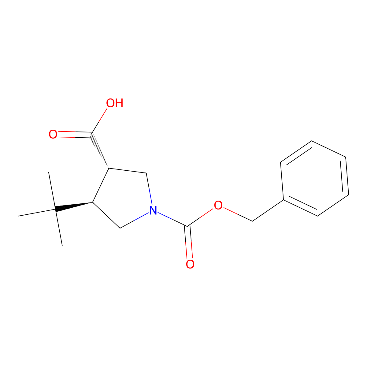 rac-(3R,4S)-1-[(benzyloxy)carbonyl]-4-tert-butylpyrrolidine-3-carboxylic acid molecular structure, CAS 2350527-19-2