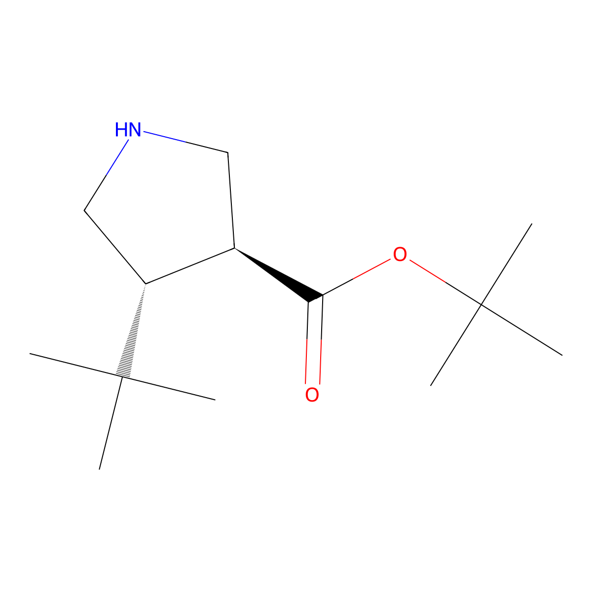 rac-tert-butyl (3R,4S)-4-tert-butylpyrrolidine-3-carboxylate molecular structure, CAS 2350547-29-2