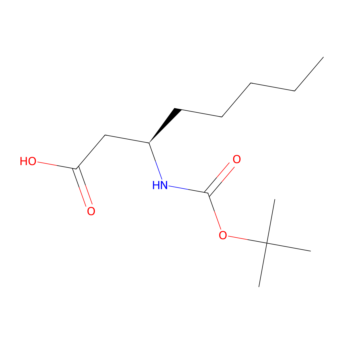 (3R)-3-{[(tert-butoxy)carbonyl]amino}octanoic acid molecular structure, CAS 2350559-58-7