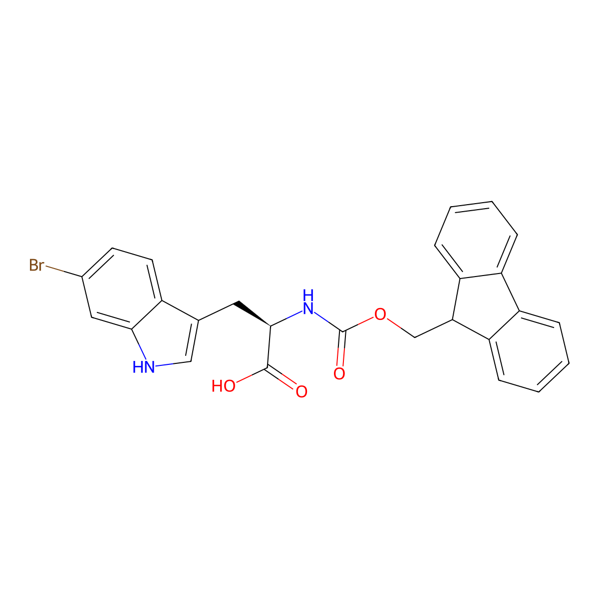 N-Fmoc-6-bromo-D-tryptophan molecular structure, CAS 2350568-43-1