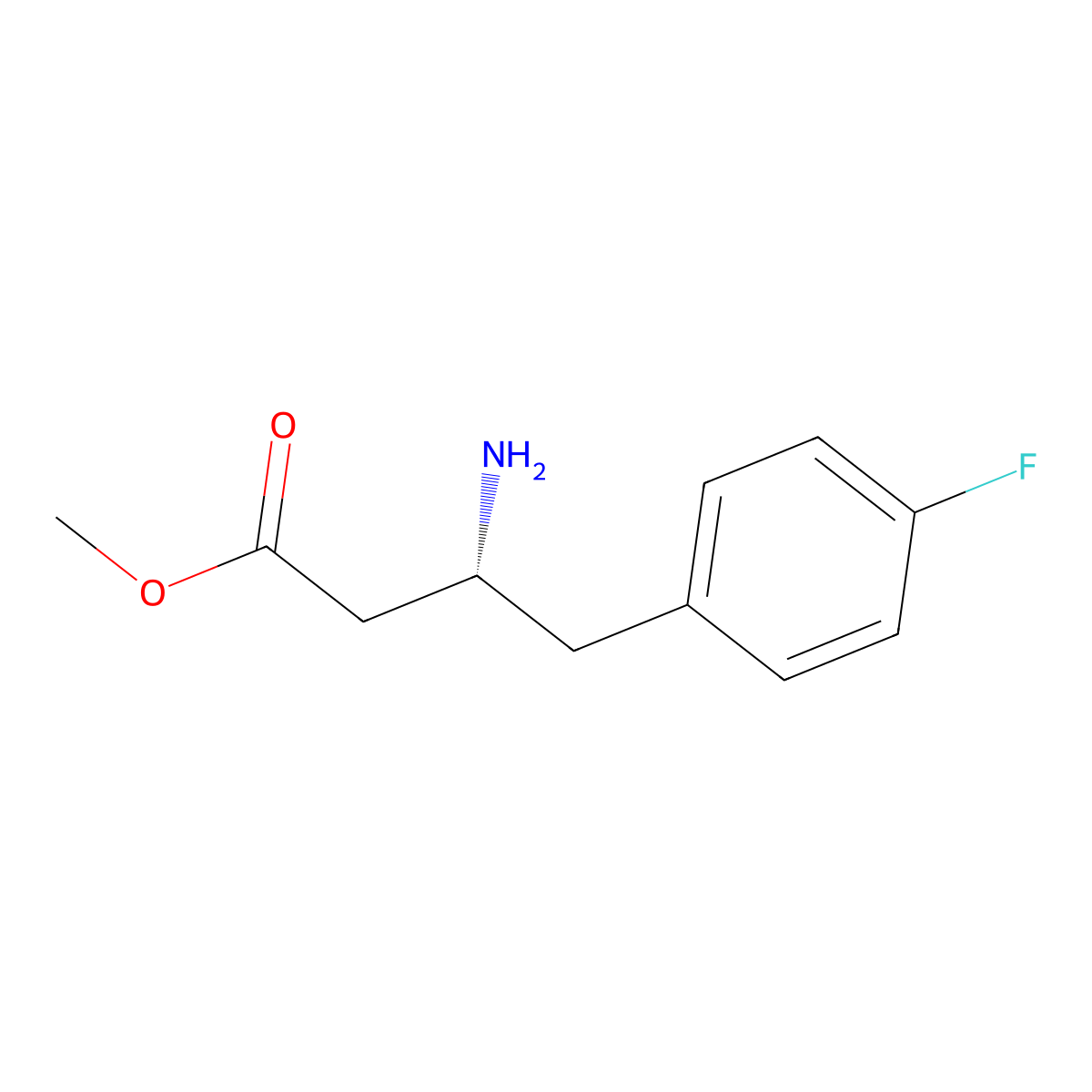 methyl (3R)-3-amino-4-(4-fluorophenyl)butanoate molecular structure, CAS 2350602-50-3