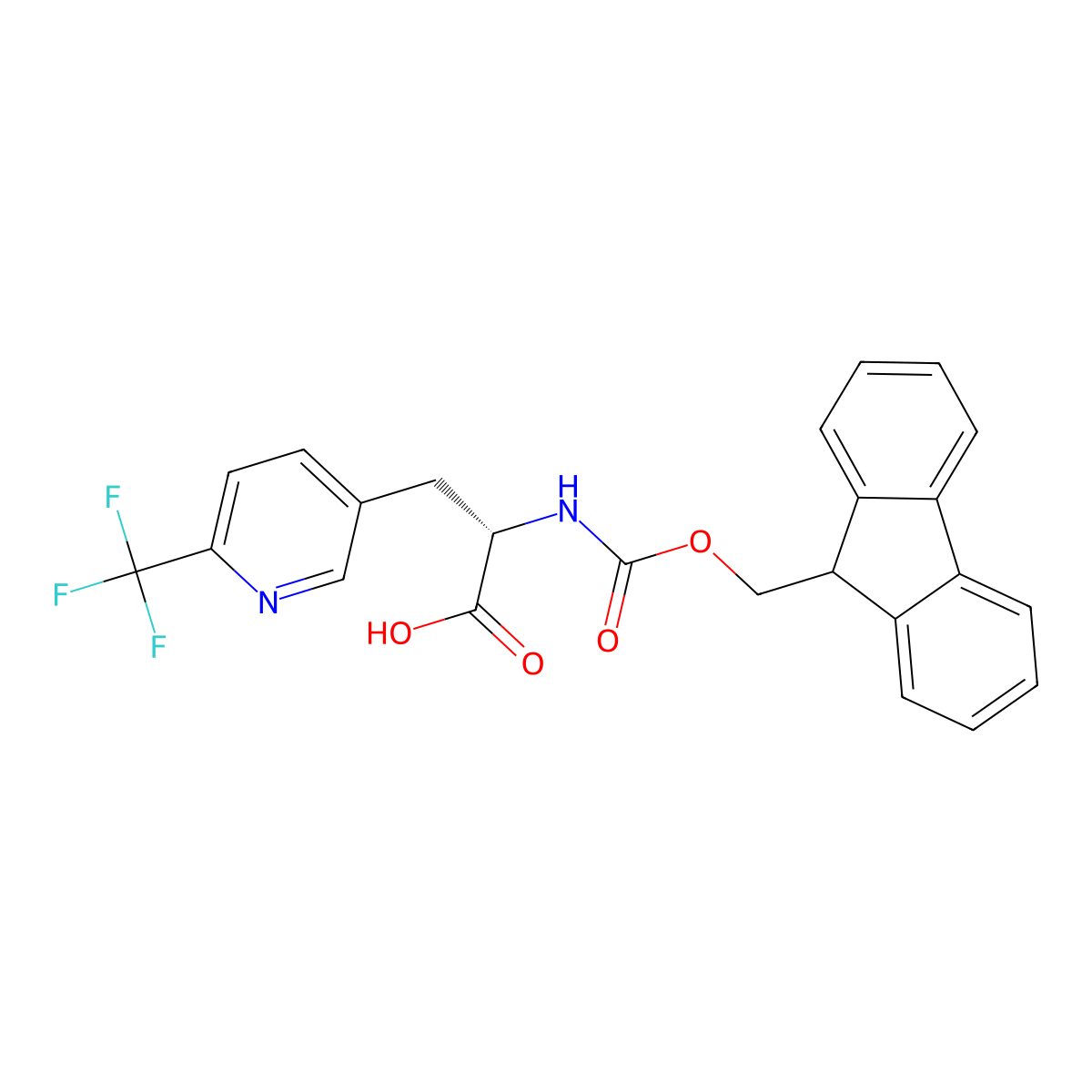 (S)-2-(Fmoc-amino)-3-(6-trifluoromethyl-pyridin-3-YL)propanoic acid molecular structure, CAS 2350608-41-0