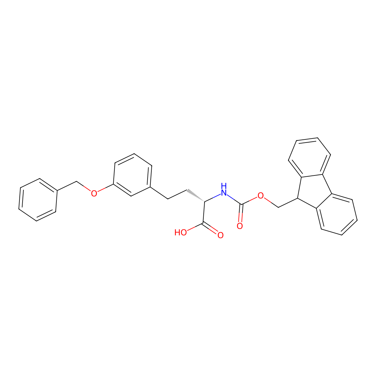 (S)-Fmoc-2-amino-4-((3-benzyloxy)phenyl)butanoic acid molecular structure, CAS 2350643-20-6