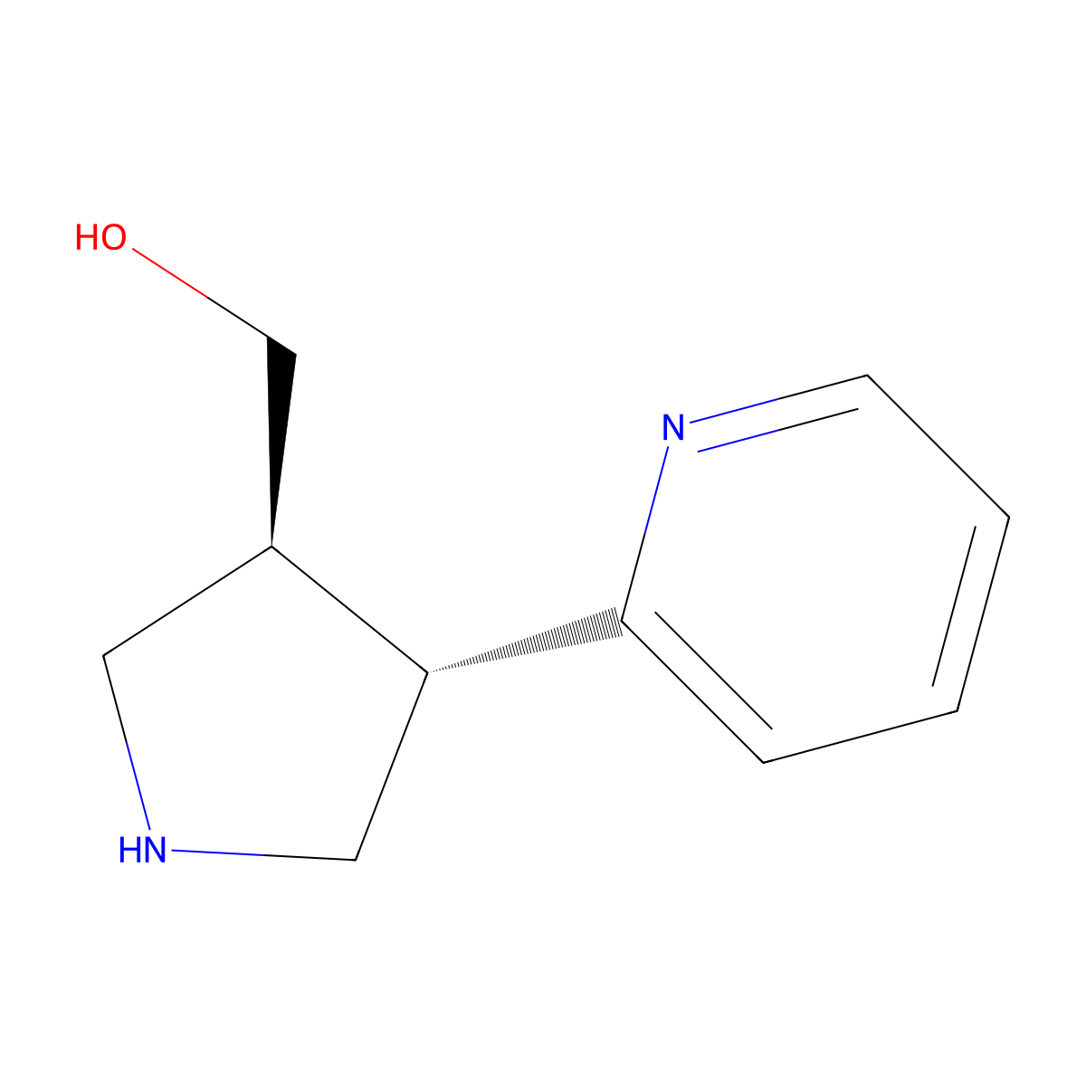 [(3S,4S)-4-Pyridin-2-ylpyrrolidin-3-YL]methanol molecular structure, CAS 2350662-86-9