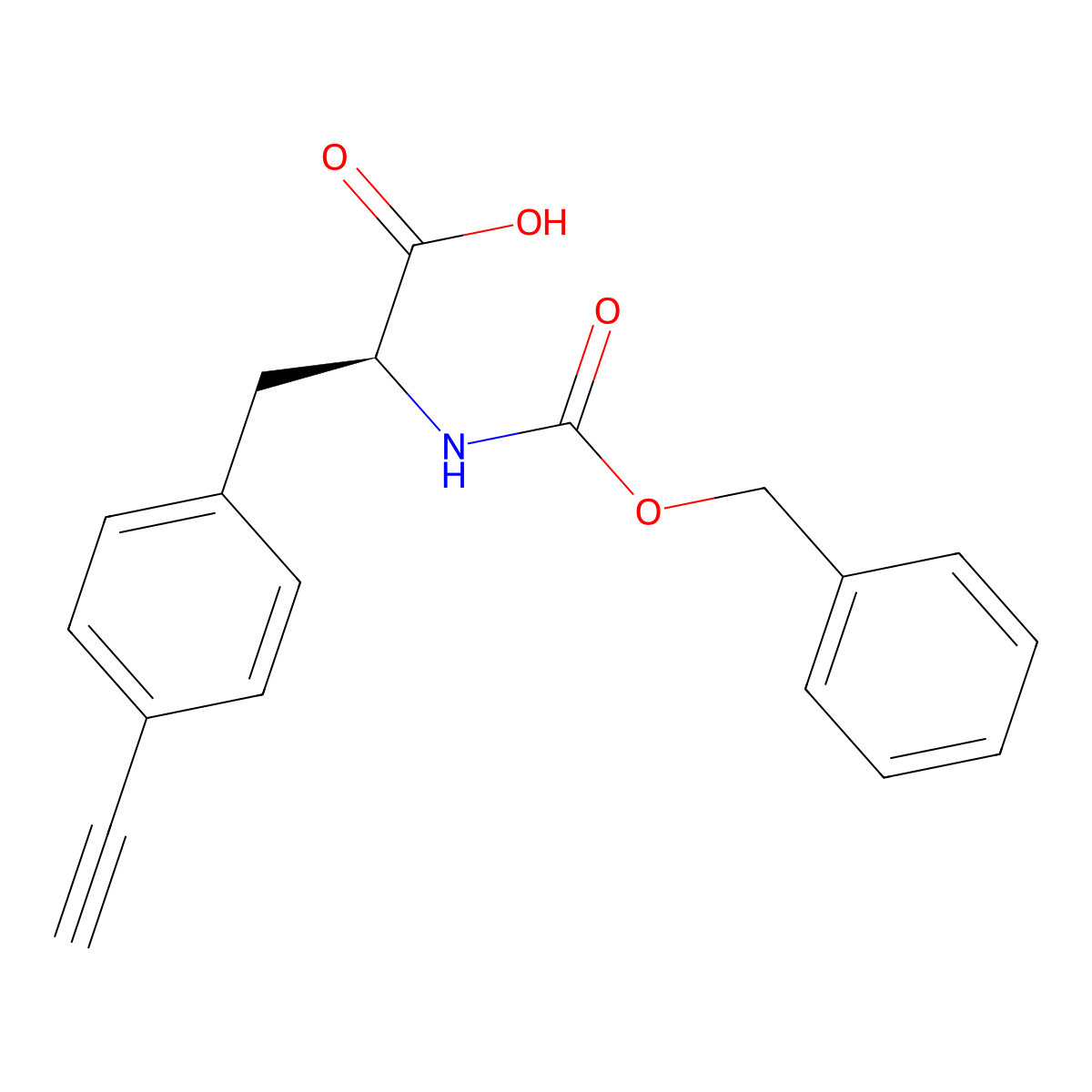 (2S)-2-{[(benzyloxy)carbonyl]amino}-3-(4-ethynylphenyl)propanoic acid molecular structure, CAS 2350690-20-7