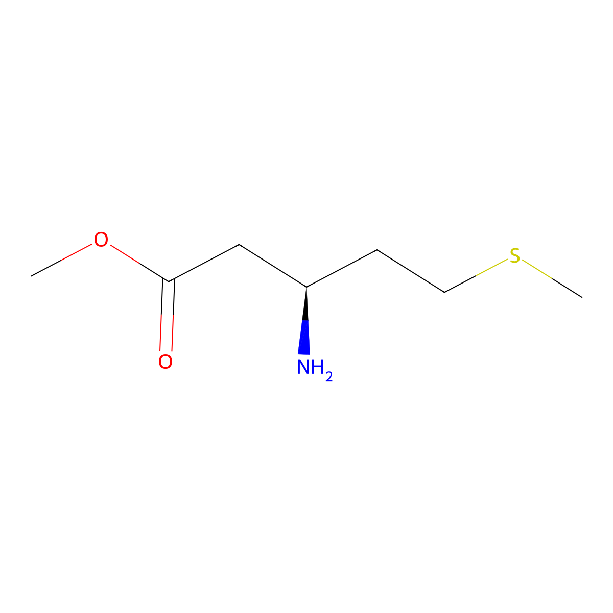 methyl (3S)-3-amino-5-(methylsulfanyl)pentanoate molecular structure, CAS 2350691-22-2