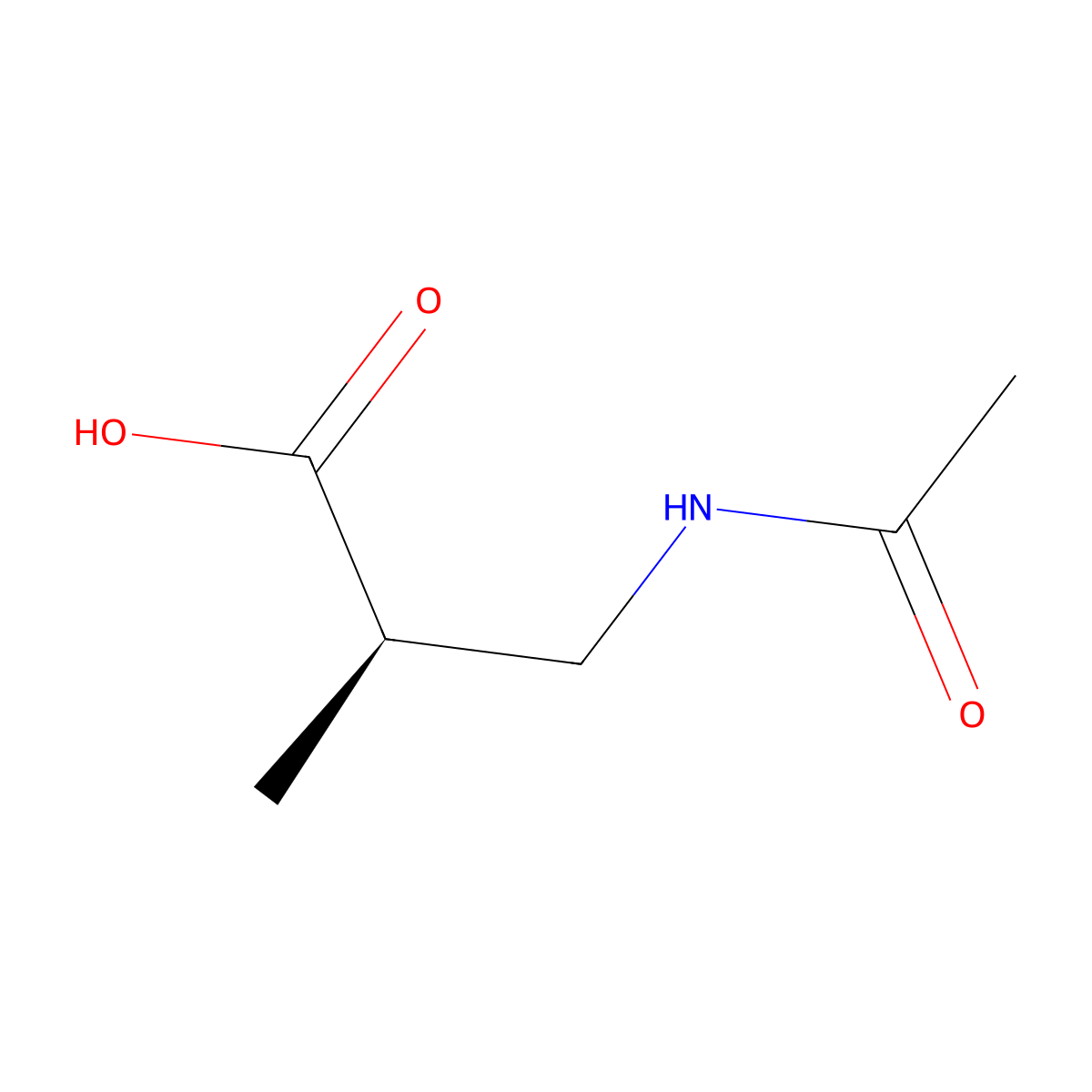 (2R)-3-acetamido-2-methylpropanoic acid molecular structure, CAS 2350696-62-5