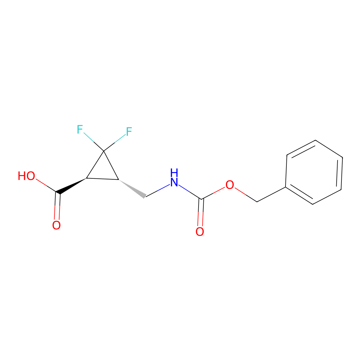 rac-(1R,3R)-3-({[(benzyloxy)carbonyl]amino}methyl)-2,2-difluorocyclopropane-1-carboxylic acid molecular structure, CAS 2350716-11-7