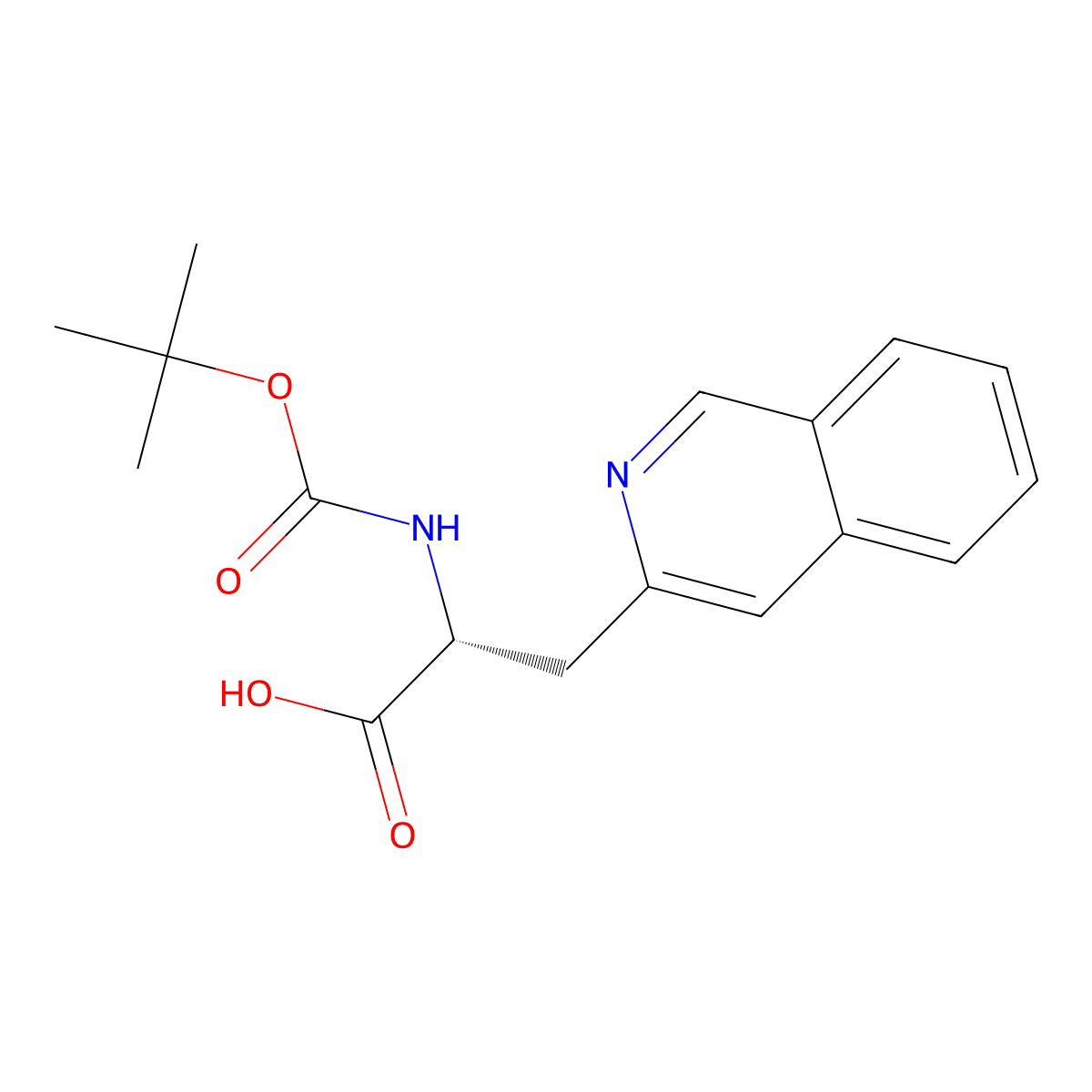 (R)-2-((tert-Butoxycarbonyl)amino)-3-(isoquinolin-3-yl)propanoic acid molecular structure, CAS 2350732-52-2