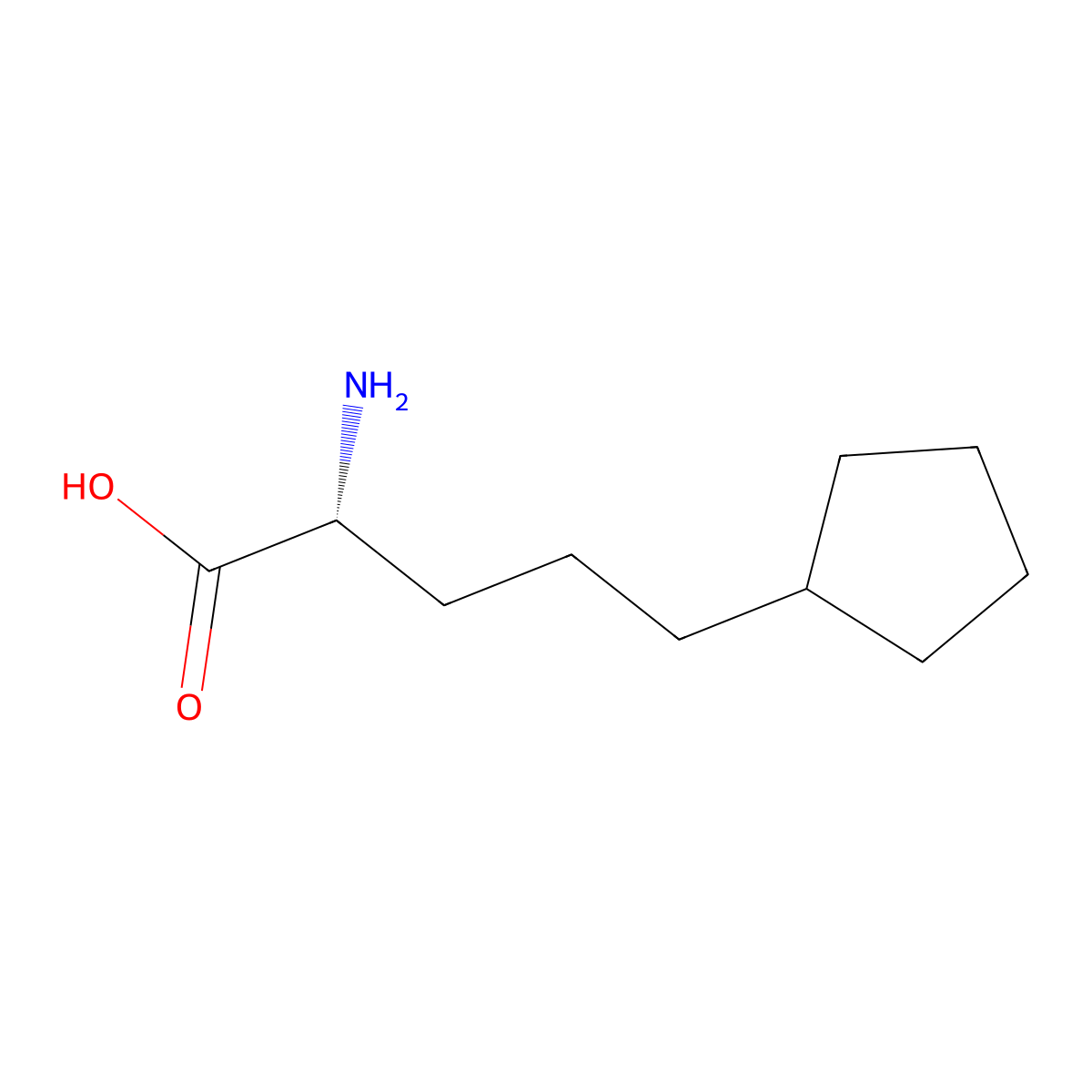 (2R)-2-amino-5-cyclopentylpentanoic acid molecular structure, CAS 2350743-91-6
